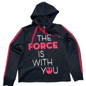 Womens hoodie Black Star Wars The Force Is With You Pullover Hoodie Size M
